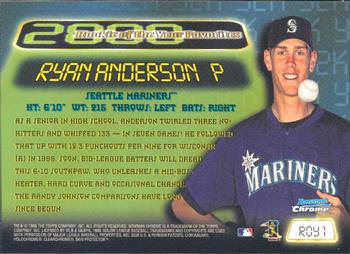 1999 Bowman Chrome - 2000 Rookie of the Year Favorites #ROY1 Ryan Anderson  Back