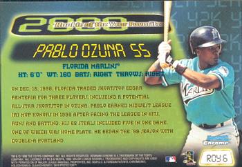 1999 Bowman Chrome - 2000 Rookie of the Year Favorites #ROY6 Pablo Ozuna  Back