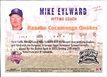 2015 Grandstand California League / Carolina League All-Star Game #NNO Mike Eylward Back
