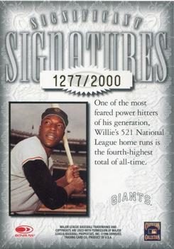 1998 Donruss Signature - Significant Signatures #NNO Willie McCovey Back