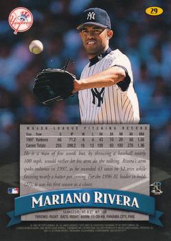 1998 Finest #29 Mariano Rivera Back
