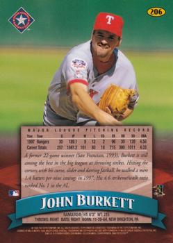 1998 Finest #206 John Burkett Back