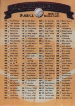 1998 Finest #275 Checklist: 151-275 and Inserts Front