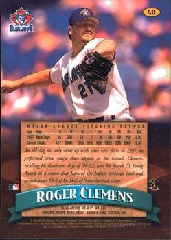 1998 Finest #40 Roger Clemens Back