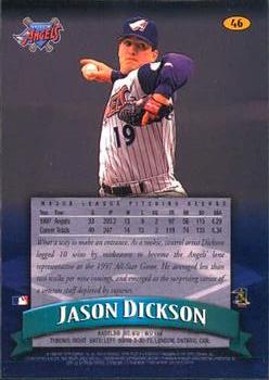 1998 Finest #46 Jason Dickson Back