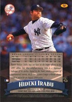 1998 Finest #52 Hideki Irabu Back