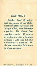 1912 Imperial Tobacco C46 #12 Butch Schmidt Back