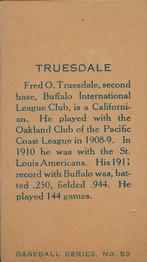 1912 Imperial Tobacco C46 #53 Frank Truesdale Back