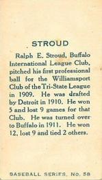 1912 Imperial Tobacco C46 #58 Ralph Stroud Back