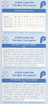 1984 Star Steve Carlton #7 - 9 Steve Carlton Back