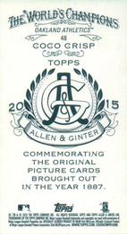 2015 Topps Allen & Ginter - Mini A & G Back #48 Coco Crisp Back