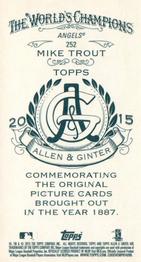 2015 Topps Allen & Ginter - Mini A & G Back #252 Mike Trout Back