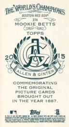 2015 Topps Allen & Ginter - Mini A & G Back #274 Mookie Betts Back