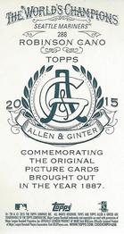 2015 Topps Allen & Ginter - Mini A & G Back #288 Robinson Cano Back