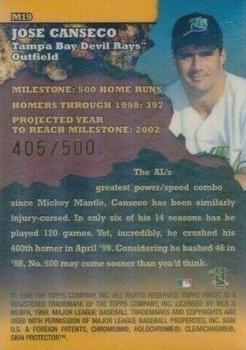 1999 Finest - Milestones #M19 Jose Canseco Back