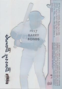 1999 Finest - Peel and Reveal Hyperplaid #PR17 Barry Bonds  Back