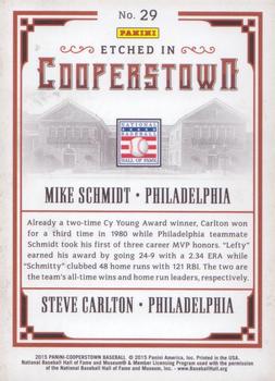 2015 Panini Cooperstown - Etched in Cooperstown Dual Silver #29 Mike Schmidt / Steve Carlton Back