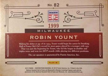 2015 Panini Cooperstown - HOF Cut Signatures #82 Robin Yount Back