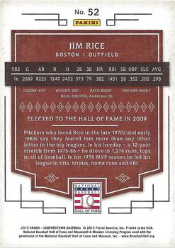 2015 Panini Cooperstown - Red #52 Jim Rice Back
