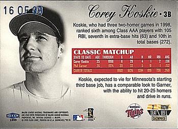 1999 Flair Showcase - Legacy Collection Row 2 (Passion) #89L Corey Koskie  Back