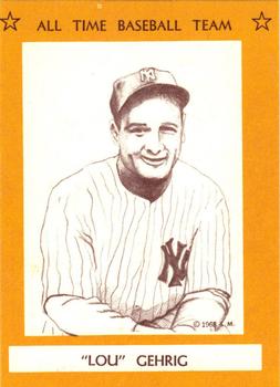 1968 Sports Memorabilia All Time Team #12 Lou Gehrig Front