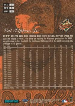 1998 Flair Showcase #8 Cal Ripken, Jr. Back