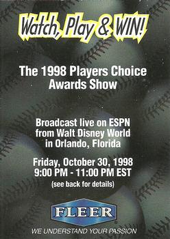 1998 Fleer Tradition #NNO 1998 Players Choice Award Show Front