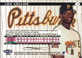 1998 Fleer Tradition #46 Lou Collier Back