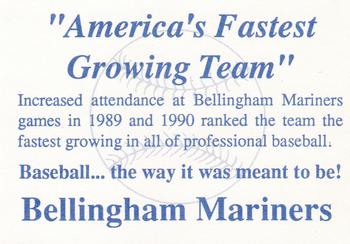 1990 Bellingham Mariners #NNO Title Card Back
