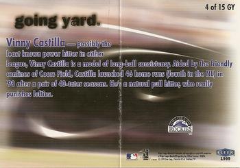 1999 Fleer Tradition - Going Yard #4GY Vinny Castilla  Back