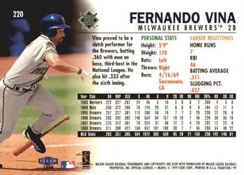 1999 Fleer Tradition - Millennium #220 Fernando Vina  Back