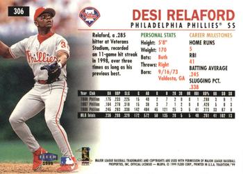 1999 Fleer Tradition - Millennium #306 Desi Relaford  Back