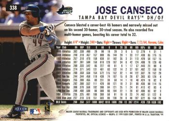 1999 Fleer Tradition - Millennium #338 Jose Canseco  Back