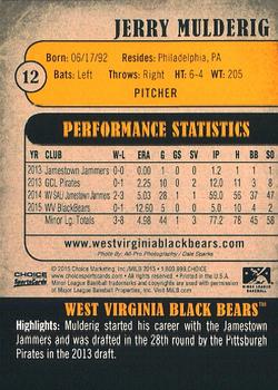 2015 Choice West Virginia Black Bears #12 Jerry Mulderig Back