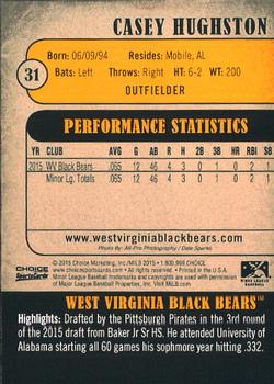 2015 Choice West Virginia Black Bears #31 Casey Hughston Back