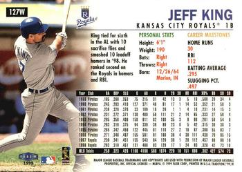 1999 Fleer Tradition - Warning Track Collection #127W Jeff King Back