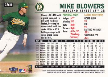 1999 Fleer Tradition - Warning Track Collection #326W Mike Blowers Back