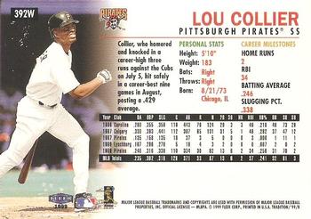 1999 Fleer Tradition - Warning Track Collection #392W Lou Collier Back