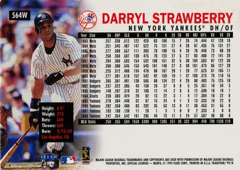1999 Fleer Tradition - Warning Track Collection #564W Darryl Strawberry Back