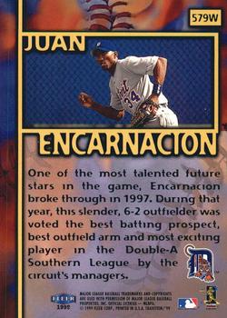 1999 Fleer Tradition - Warning Track Collection #579W Juan Encarnacion Back