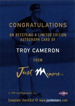 1999 Just - Autographs #NNO Troy Cameron Back