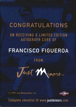 1999 Just - Autographs #NNO Franky Figueroa Back
