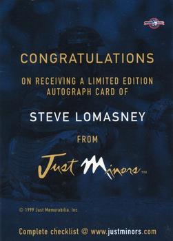 1999 Just - Autographs #NNO Steve Lomasney Back