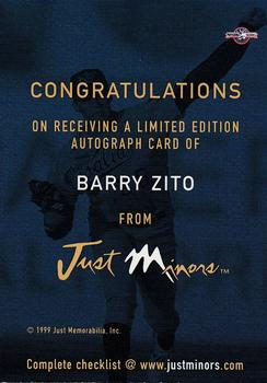 1999 Just - Autographs #NNO Barry Zito Back
