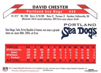 2015 Grandstand Portland Sea Dogs #NNO David Chester Back