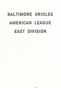1972 Milton Bradley - Team Cards #NNO Baltimore Orioles Front