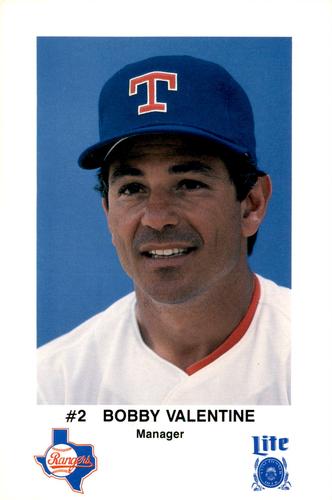 1986 Miller Lite Texas Rangers #NNO Bobby Valentine Front