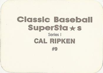1988 Classic Baseball Superstars (unlicensed) #9 Cal Ripken Jr. Back
