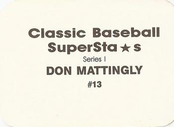 1988 Classic Baseball Superstars (unlicensed) #13 Don Mattingly Back