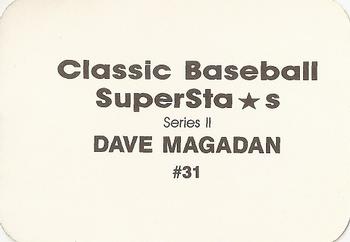 1988 Classic Baseball Superstars (unlicensed) #31 Dave Magadan Back